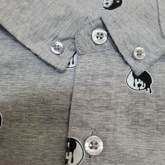 Molokai Surf Co. Shirt Men's XL Yin Yang Gray Yin Yang Button Down Short Sleeve - Picture 4 of 12